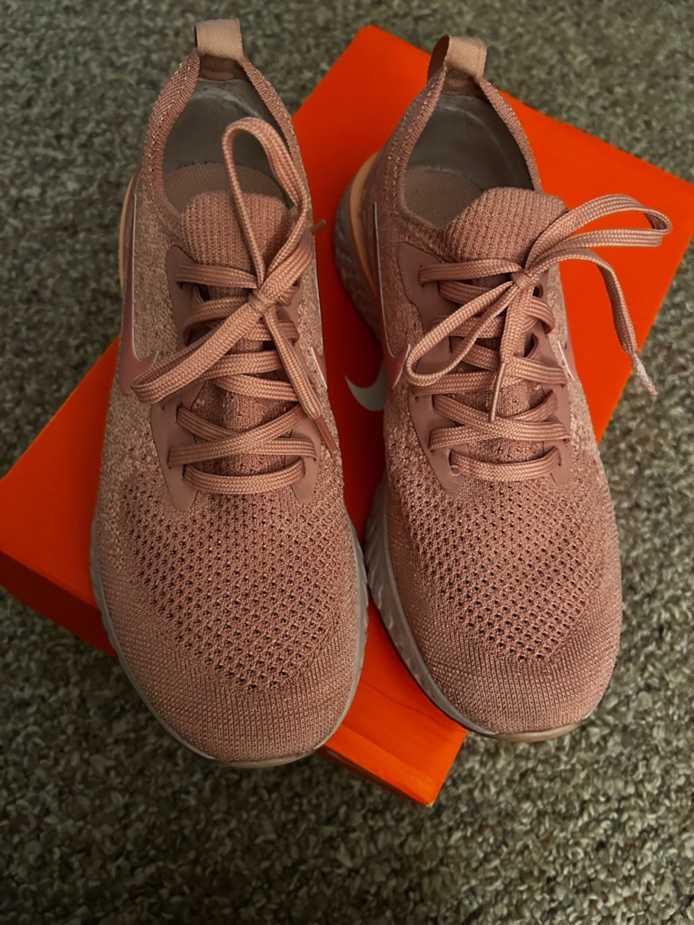 Nike Women's Knit Lace-Up Sneakers - Rose